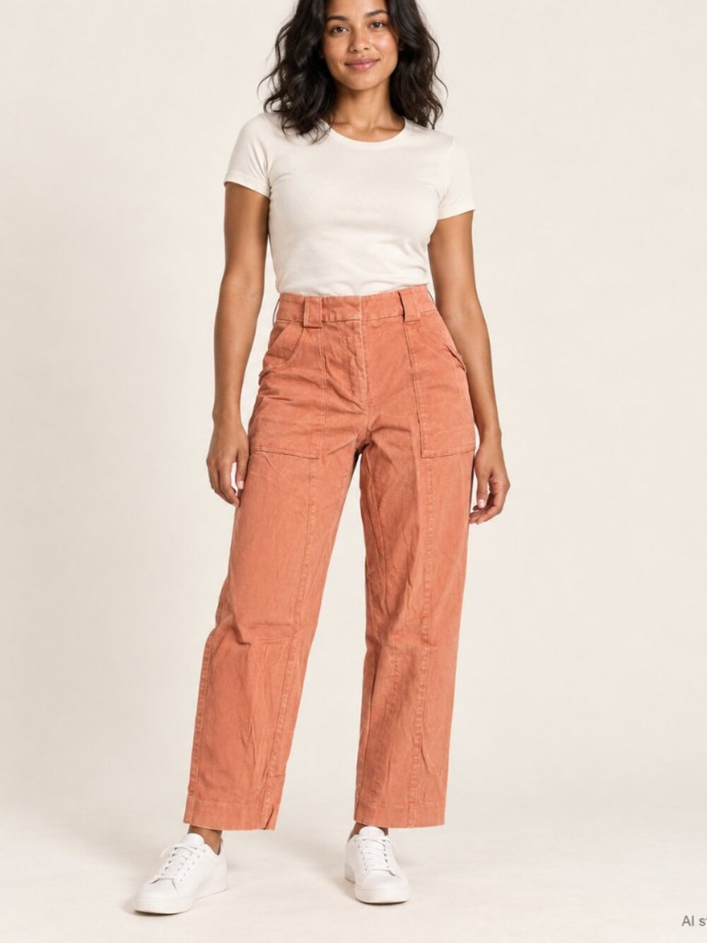 Express Coral Rust High Waist Utility Pants Size 4